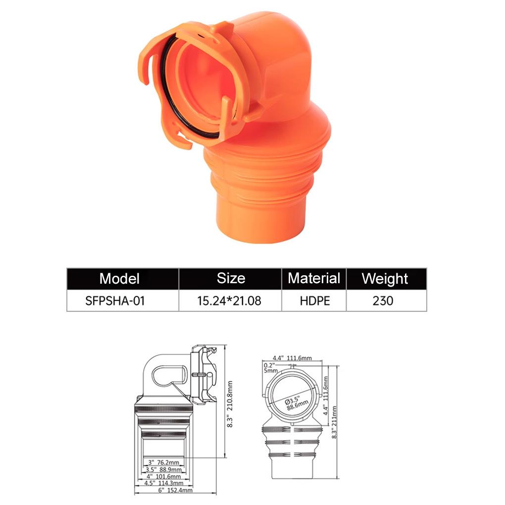 RV Sewer Hose Elbow RV Drain Hose Elbow RV Sewer Hose Elbow with Lid 90 Degree Easy Installation Sewer Hose Connector for Yacht