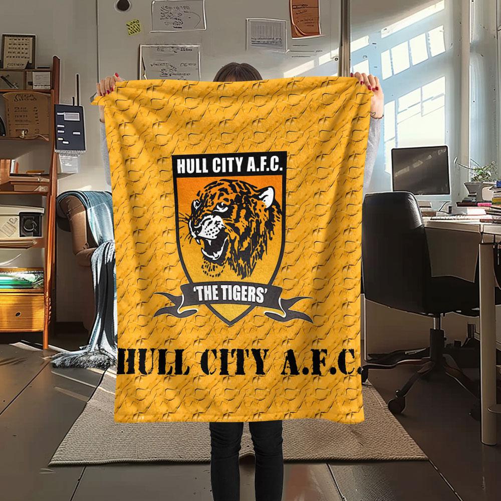 Hull City Art Printed Flannel Blanket, soft throw for bedroom sofa, washable, Christmas present, great gift.