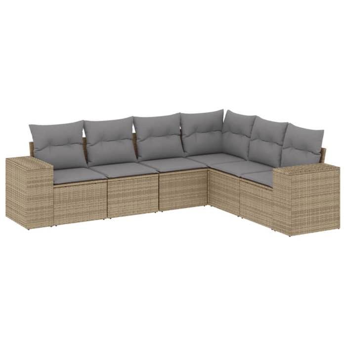 VidaXL Salon de Jardin avec Coussins 6 pcs, Canapés de Terrasse, Ensemble de Meubles de Patio, Mobilier d'Extérieur, Beige 3222608
