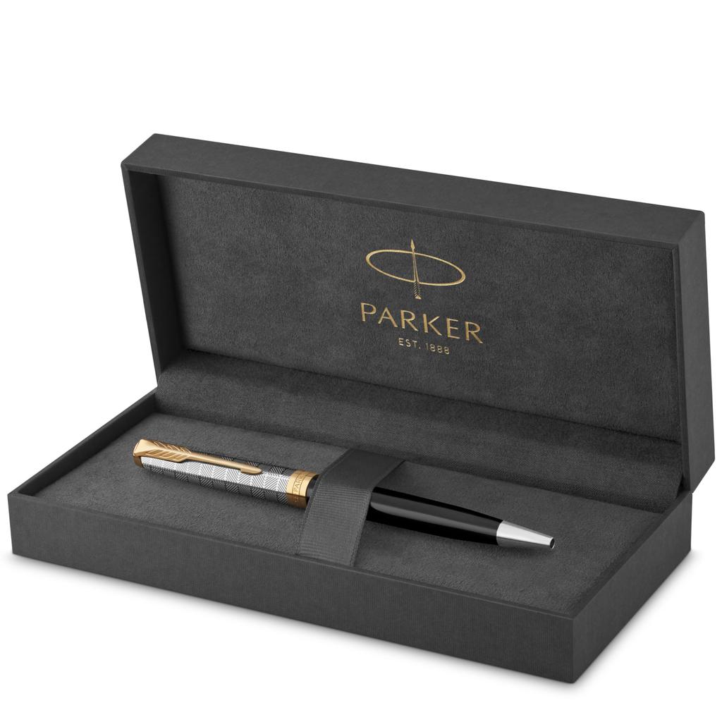 Parker Sonnet Premium Металл Черный GT Шариковая ручка Средний Подарок Официальный Номер продукта 2119787 & Ручка, Перо, На основе масла, В коробке, Импортный,