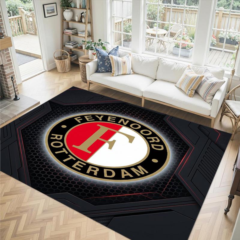 Feyenoord Design Crystal Velvet Carpet Cozy Non?Slip Printed Rug For Bedroom Living Room Entrance