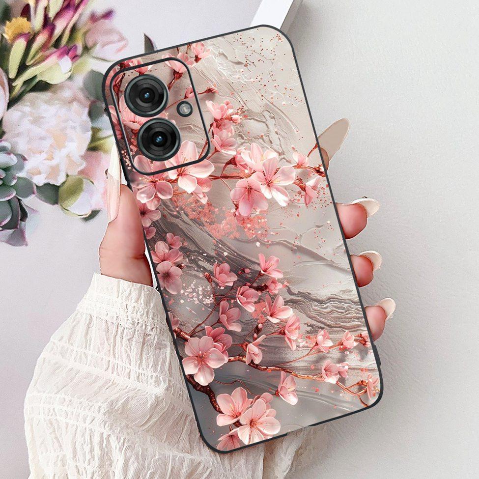 For Motorola Moto G55 Case Silicone Cute Cat Fashion Flowers Cool Painted Cover For Motorola G55 Moto G55 Phone Case XT2435-2