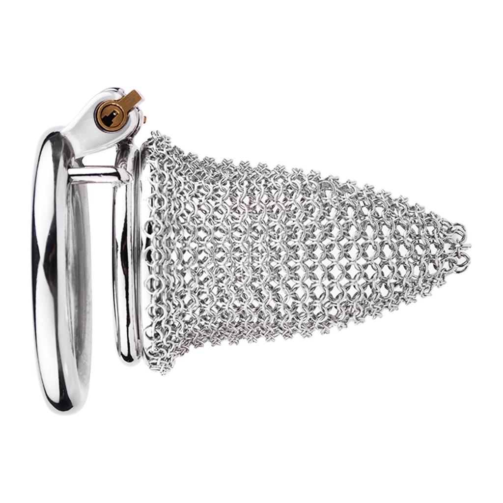 FRRK 68mm Hollow Ventilate Chastity Cage Stainless Steel Lockcock Metal Mesh Cage Abstinence Restraint Sex Toy For Men