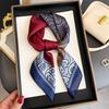 Дизайнерский Роскошный Шелковый Квадратный Платок Цветочный Женские Шарфы на Шею Повязка на Голову Платок-бандана Шаль-накидка Хиджаб Шарф