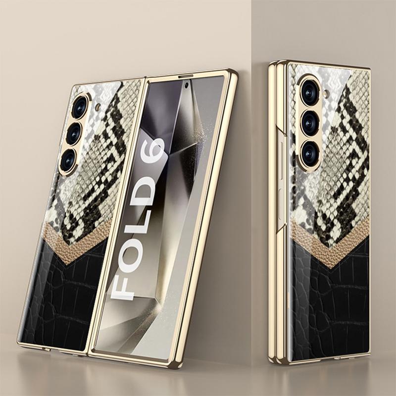 Новый чехол для телефона Samsung Galaxy Zfold6 5g, креативный чехол с HD-рисунком из закаленного стекла, легкий, роскошный, с точными отверстиями, защита от падений