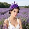 Ретро-ободок-fascinator из сетки и перьев с цветочными акцентами для женщин - Идеально подходит для чаепитий, коктейльных вечеринок или свадеб