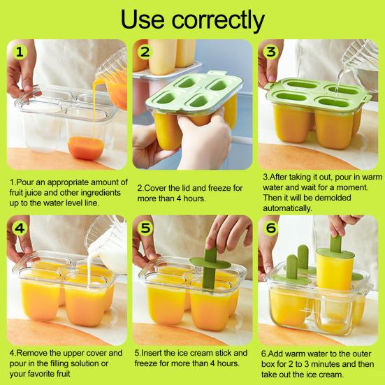 Силиконовая форма для мороженого на палочке, двухслойная мороженица для домашнего приготовления угощений, практичные кухонные принадлежности для любителей выпечки и семей