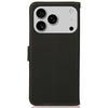 KHAZNEH for iPhone 17 Pro Case Genuine Cow Leather RFID Blocking Wallet Phone Cover