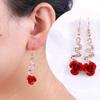 New Fashion Rose Red Diamond Tassel Earrings