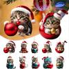 Cartoon Cute Cat Christmas Hanging Pendant Acrylic Xmas Tree Decoration Ornament