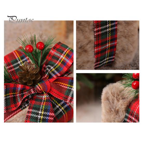 Украшение рождественской подарочной коробки, плюшевая подарочная коробка-куб с бантом, создатель теплой праздничной атмосферы для украшения домашней вечеринки на рождественскую елку