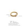 Yhpup Size 6789 Stainless Steel Cubic Zirconia Thin Ring 18K Gold Color PVD Plated Chic Trendy Women Jewelry Accessories