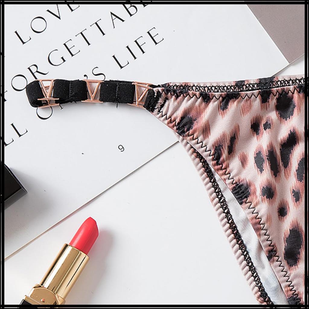 Leopard Print Plain Simple Pants Sexy Lingerie for Women TZ064 [White Fang] T-back G-string (white, M)