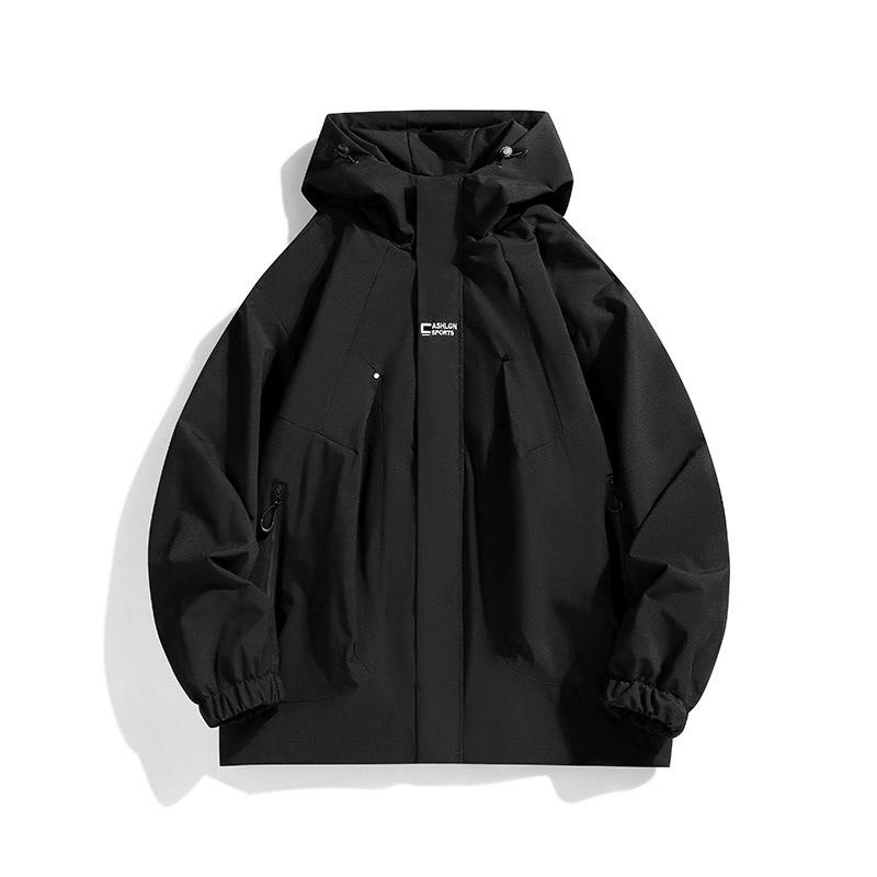 Spring and Autumn Mountain Style Waterproof and Windproof Hooded Jackets for Men and Women, Casual and Versatile Outdoor Wear Trendy Jackets