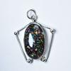 925 Sterling Silver Pendant 28.75 Ct Sparking Black Opal Beautiful Pendant