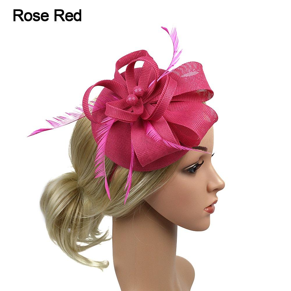 Шляпки-fascinator с перьями Цветочные аксессуары для волос Модный макияж Выпускной Женщины