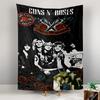 Decorative Wall Tapestry Guns N Roses Cross Revolver Roses Band Collage Rock Music Gift for Fans