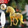2D Acrylic Horse Pendant Backpack Charm Car Rearview Mirror Pendant Christmas Tree Hanging Ornament Party New Year Decoration