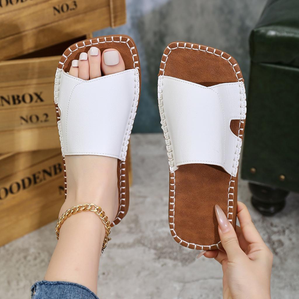 Летние новые тапочки на платформе импортные большие размеры женские пляжные классные тапочки европейская и американская мода большие размеры классные тапочки