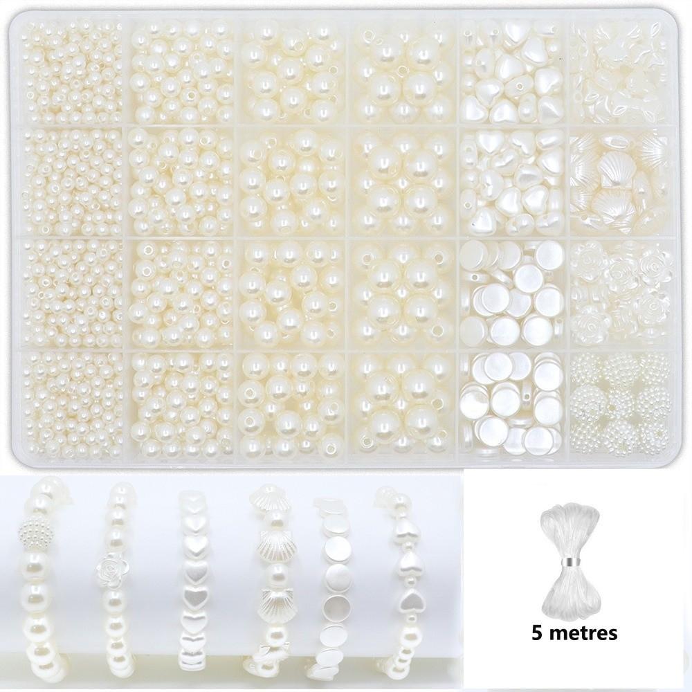 1890pcs 4/6/8/10/12mm Size DIY Bracelet Beads with Gold Beads Crafting Beads for Necklaces