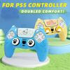 Silicone Case Set For PS5 Controller Anti-slip Dustproof Protective Shell Cover with Thumb Grip Caps Controller Skin Cat Paw Sticker