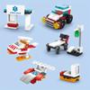 122 шт. 6 в 1, машина скорой помощи, эскорт, вертолет, фельдшер, доктор, мини-погрузчик, классическая модель, строительные блоки, наборы кирпичей, игрушечный город