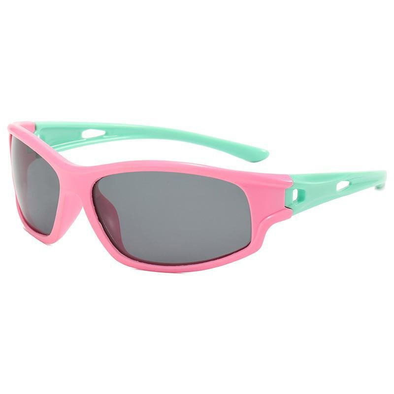 Youth Outdoor Sports Sunglasses Children's Soft Silicone Polarized Silver Cycling