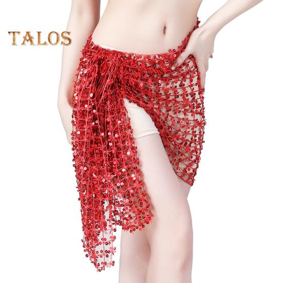 Шарф для танца живота, юбка-халат с пайетками, мини-юбка с вырезом, пояс для восточного индийского танца, карнавальный костюм, аксессуар для выступлений