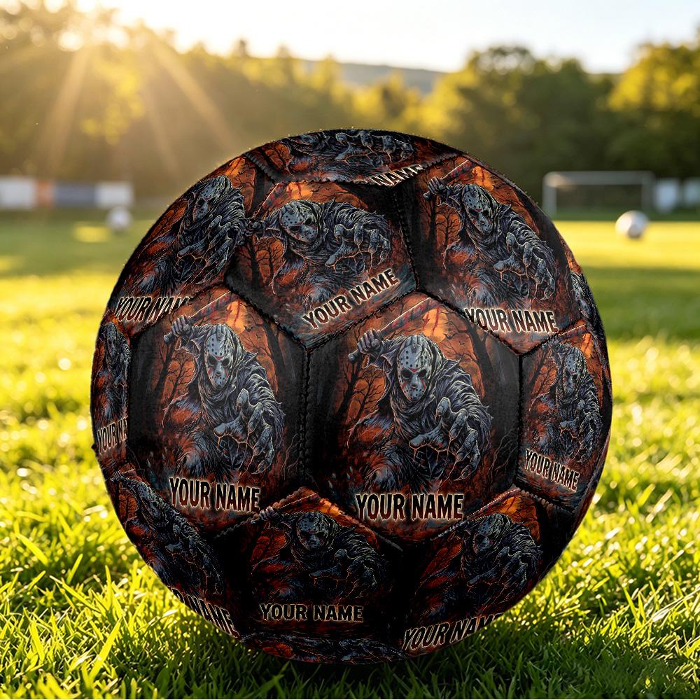 Size 5 FootballFriday the 13th Jason Voorhees Durable PU Soccer Ball for Sports Training Outdoor Competition