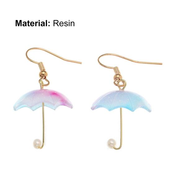 1 пара женских серег-зонтиков, ювелирные изделия контрастного цвета, универсальные милые серьги-крючки