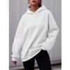 Women's Hooded Pullover Sweatshirt Solid Color Oversized Loose Casual Fleece Sweatshirt