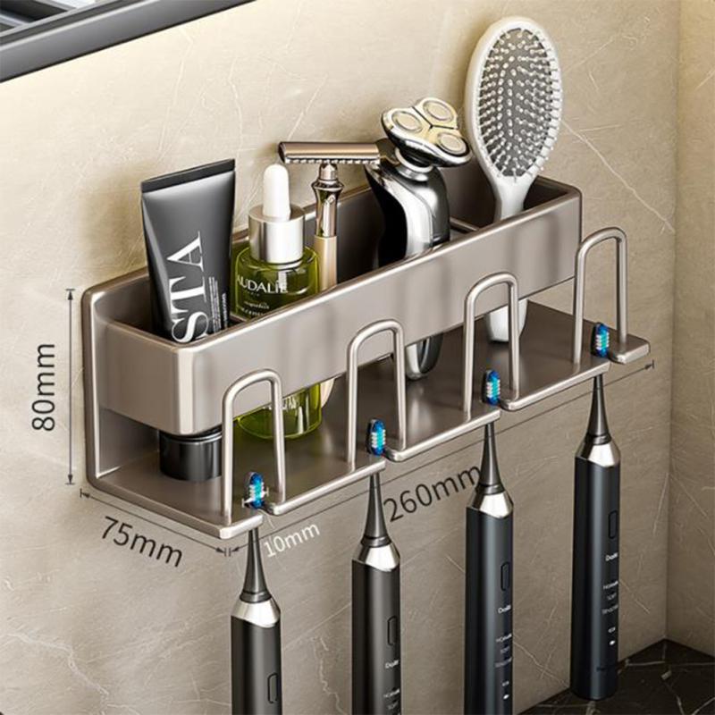 Подставка для зубных щеток для ванной комнаты, большая, без пробивок, настенная подставка для зубных щеток