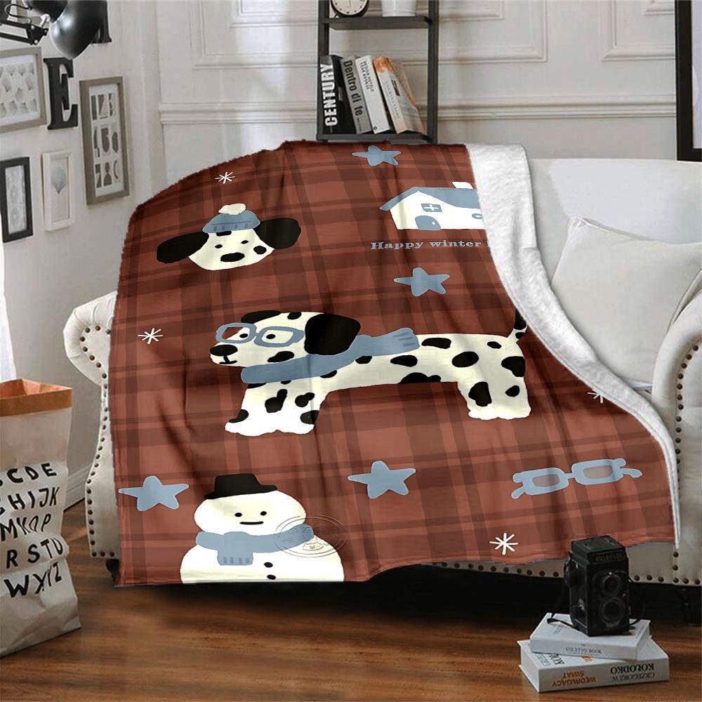 1pc Winter Holiday Lightweight Flannel Blanket, Comfortable and Warm Blanket, for Office and Camping Sofa Bed002