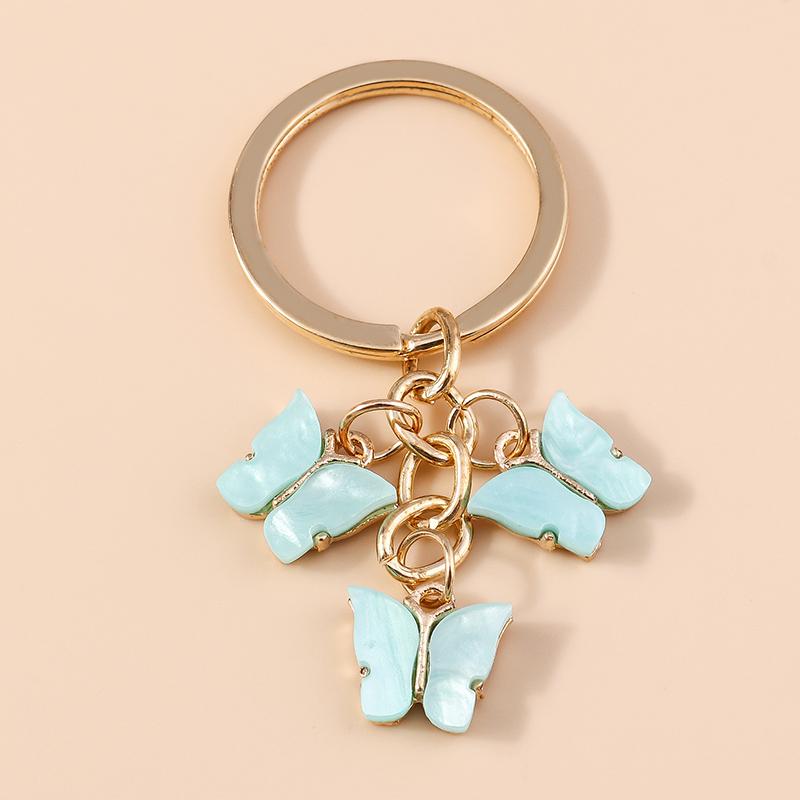 Cute Colorful Butterfly Keychains Enamel Animal Keyrings Souvenir Gift for Women Men Handbag Pendants Key Chains DIY Accessories