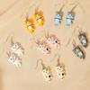 Trendy Cute Resin Cat Ear Hook Cartoon Girl Cat Earrings Sweet and Fresh Colorful Cat Earrings