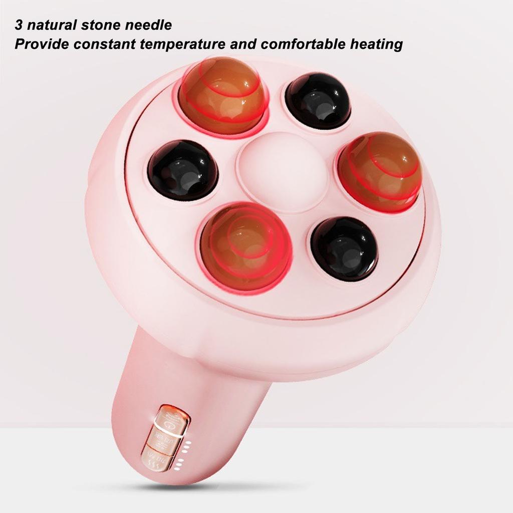 Handheld Belly Massager 3 Heating Gears Smart Timing Stone Needle Abdomen Massage Machine