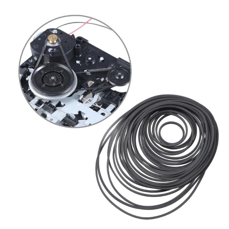 Набор из 30 квадратных резиновых ремней для рекордера шириной 1,2 мм для ремонта и обслуживания кассетного плеера 30-135 мм в сложенном виде