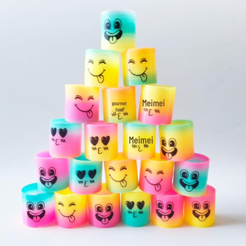 Мини-игрушка-смайлик «Радуга» на пружине 3,2x3,5 см для детей
