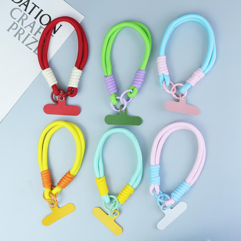 Color Matching Mobile Phone Lanyard Key Chain Creative Short Hand-woven Lanyard Mobile Phone Case Key Ring Bag Sling