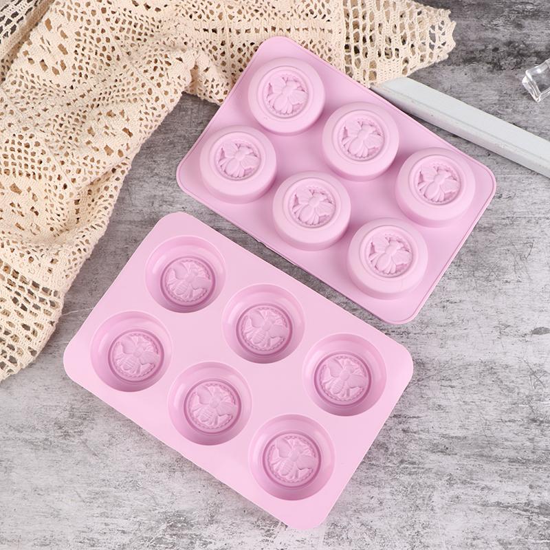 6 отверстий, круглые пчелы, силиконовые формы, сделай сам, ручная работа, ароматизированное мыло, ароматизированная свеча, форма для шоколадного мусса