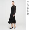 ELLASSAY 2025 Early Autumn Elegant Black Chiffon Tiered Long Sleeve Dress