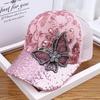 Sparkling Duckbill Cap, Women's Fashionable Rhinestone Butterfly Baseball Cap, Summer Breathable Sunshade Mesh Hat