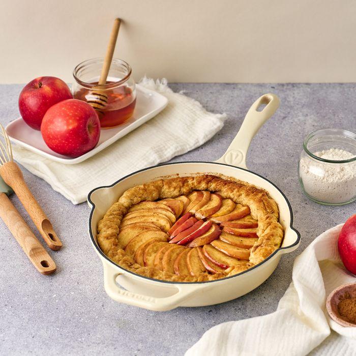 Poêle en fonte émaillée - VICTORIA CAST IRON COOKWARE - Victoria White Sable 38212 - 23 cm - Tous feux (induction) - Sans PTFE/PFOA