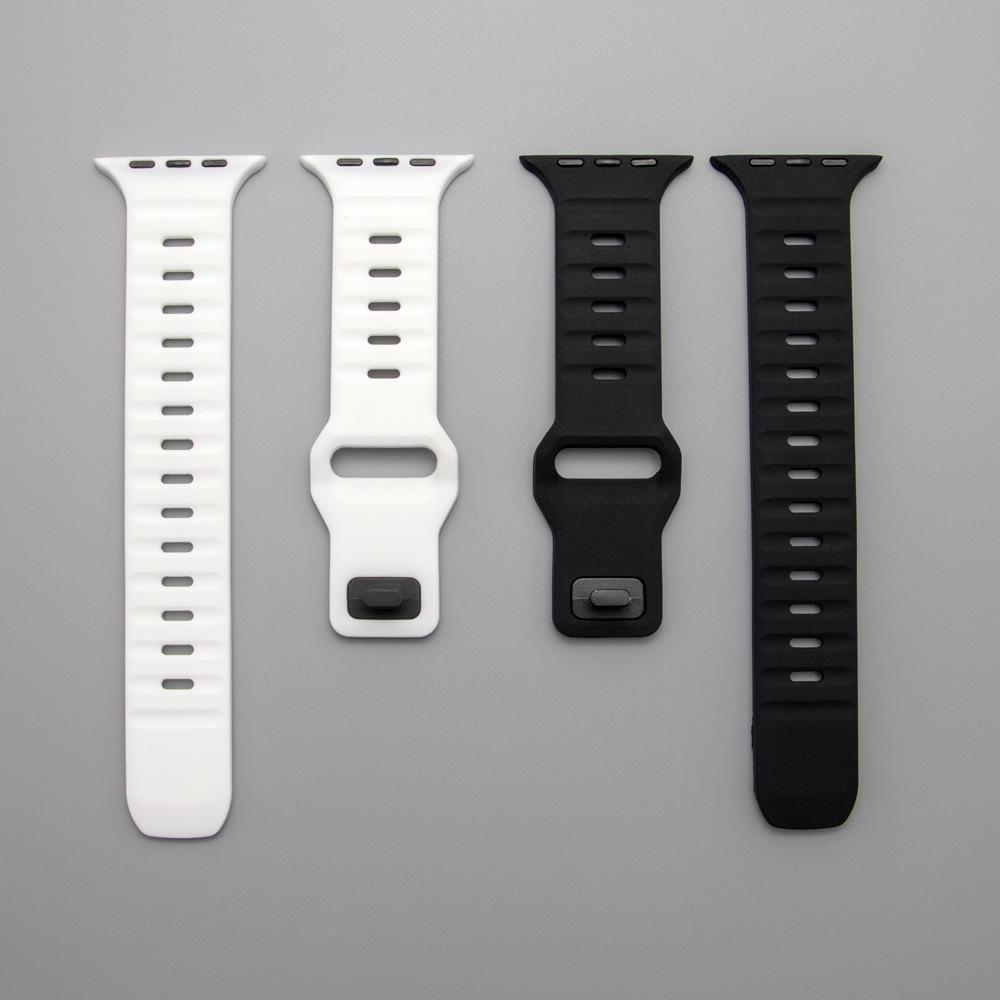 Спортивный ремешок для Apple Watch Ultra 9 8 7 6 SE 5, мягкий силиконовый легкий браслет-ремешок для iWatch 38 мм, 40 мм, 42 мм, 44 мм, 45 мм, 49 мм