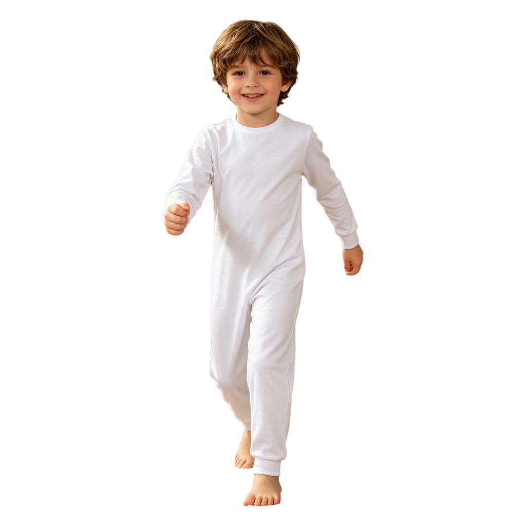 Boys Girls Special Needs Jumpsuit 3Pcs Round Neck Long Sleeve Back Invisible Zipper Soft Cotton Adaptive Romper