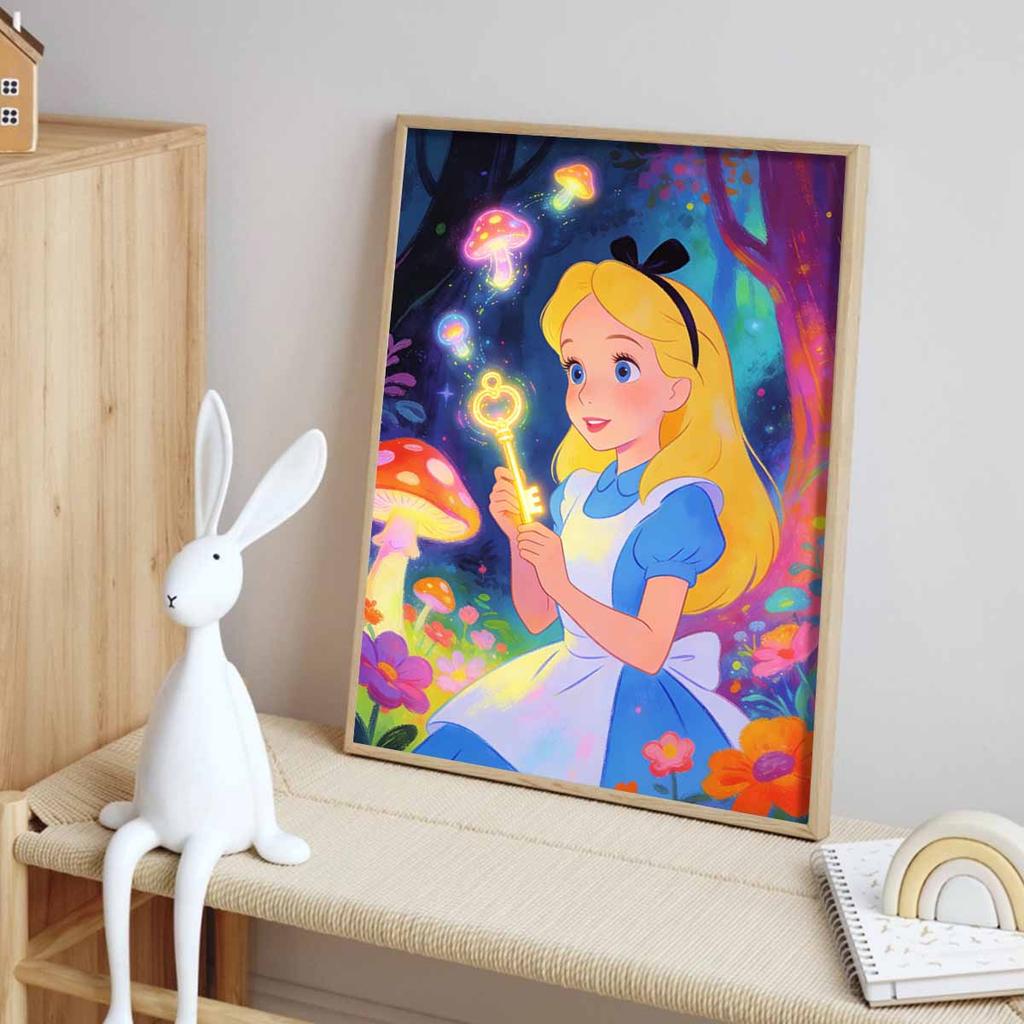 Disney Diamonds Alice In Wonderland Mushroom Key Art Painting Kit Diamond Painting Home Decor