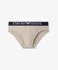 EMPORIO ARMANI UNDERWEAR Мужские хлопковые трусы-слипы с текстурированной резинкой_Бежевый 0816111151