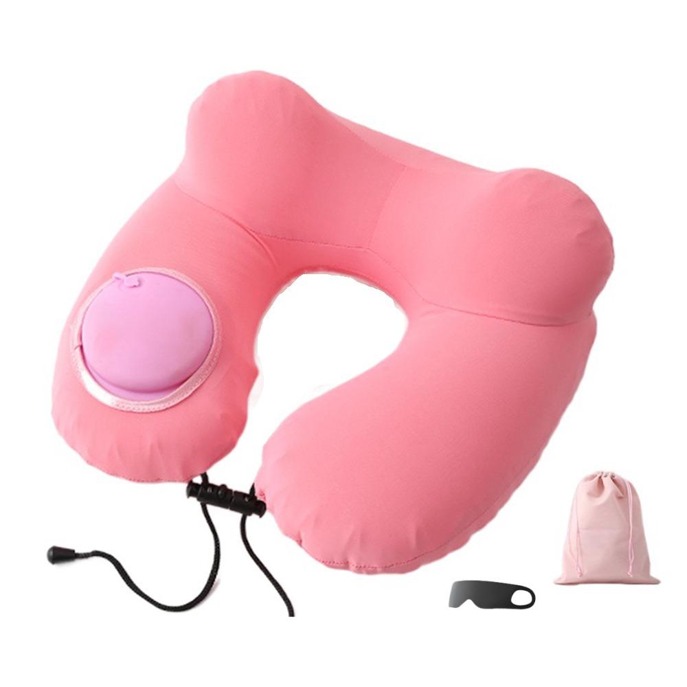 Inflatable U-Shaped Travel Pillow Soft Neckrest Pad Relaxation Neck Support Cushion Office/School