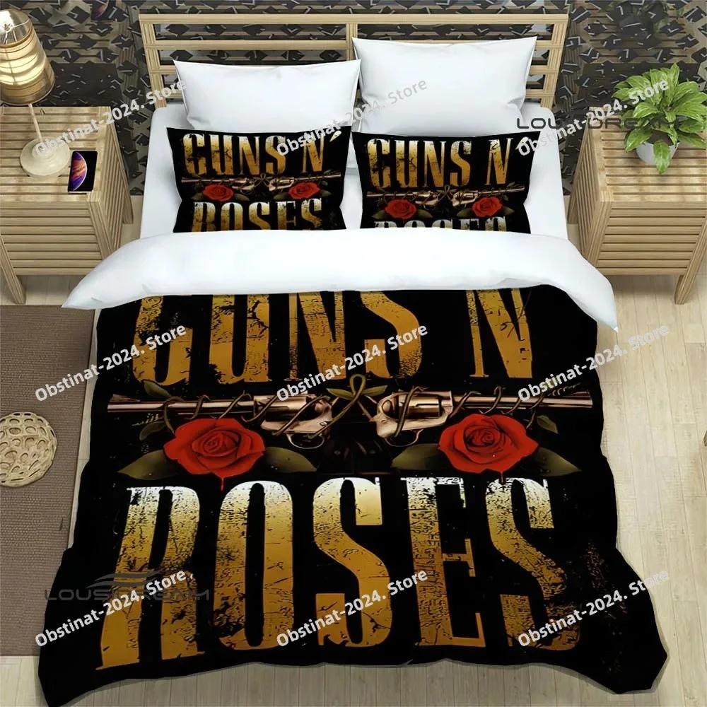 Новый комплект постельного белья Guns n'roses bplus ретро с принтом, включая наволочку, мягкое одеяло-пододеяльник, односпальный, двуспальный, queen, super king-размера