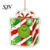Winter Wonderland Party Favors Green Elf Christmas Ornament, 2D Acrylic Red Bell Tree Candy Cane Gift Box Lightweight Festive Pendants Shaped